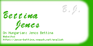 bettina jencs business card